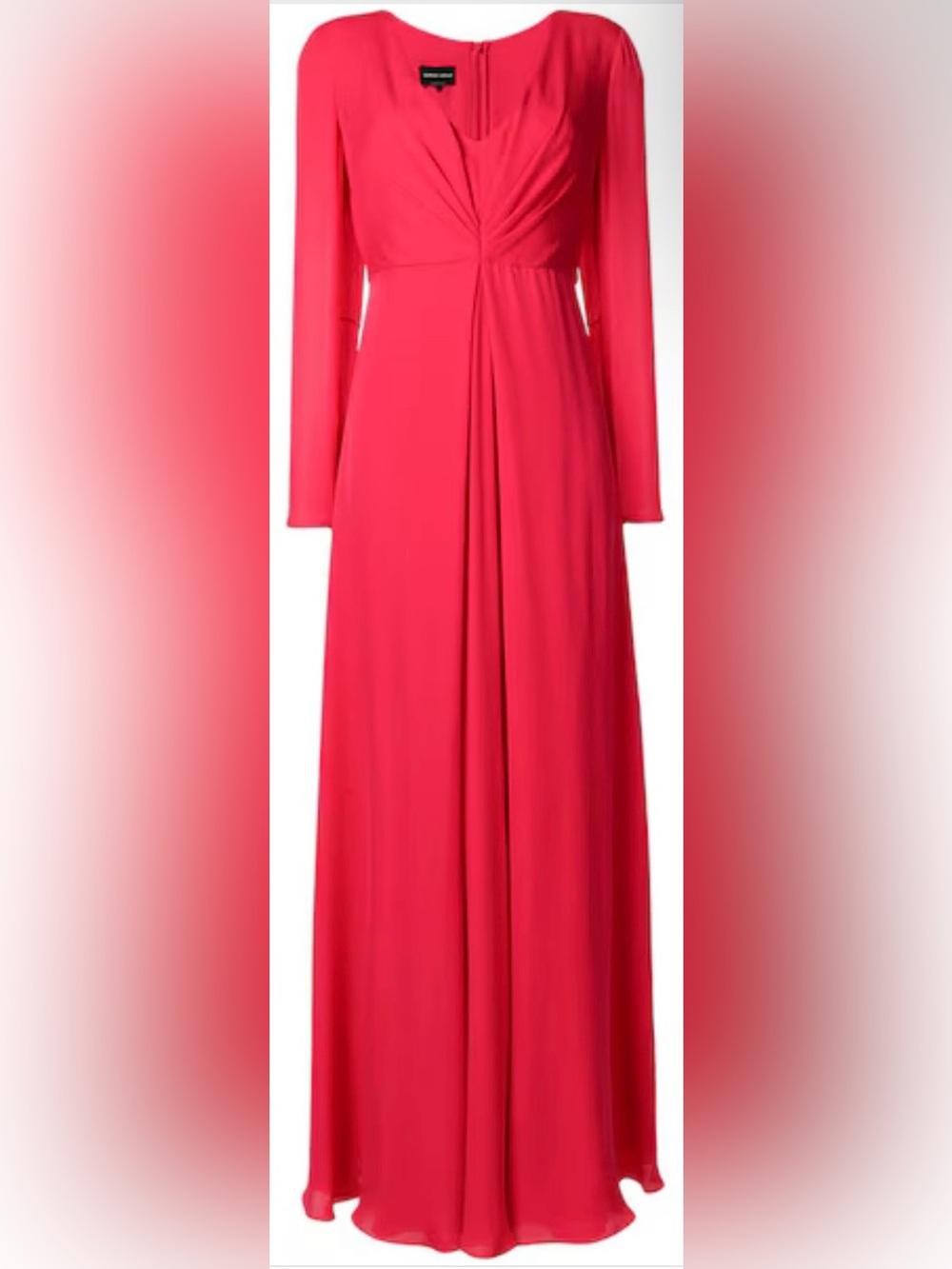 Giorgio Armani Red Silk Long Flowy Gown IT42